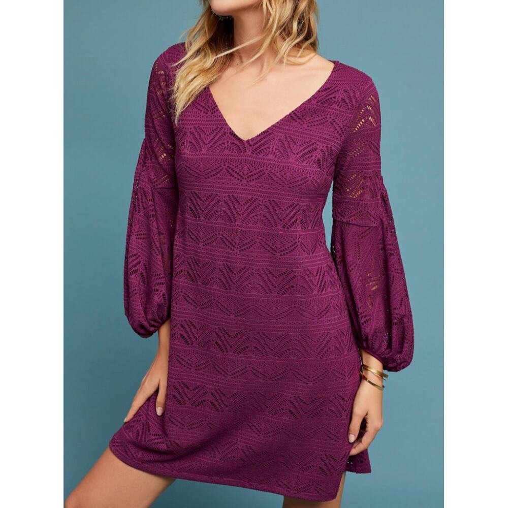 MAEVE Balloon Sleeve Laila Lace Lined Dress Size Medium